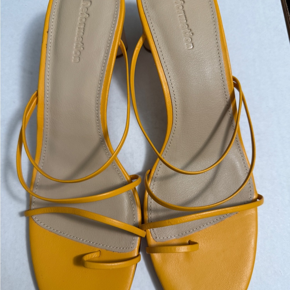 Reformation Golden Yellow Leather Strappy Women’s Sandals 8.5